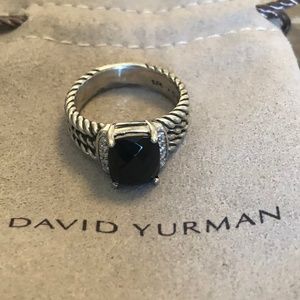David Yurman Petite Wheaton Ring Black Onyx - 6.25